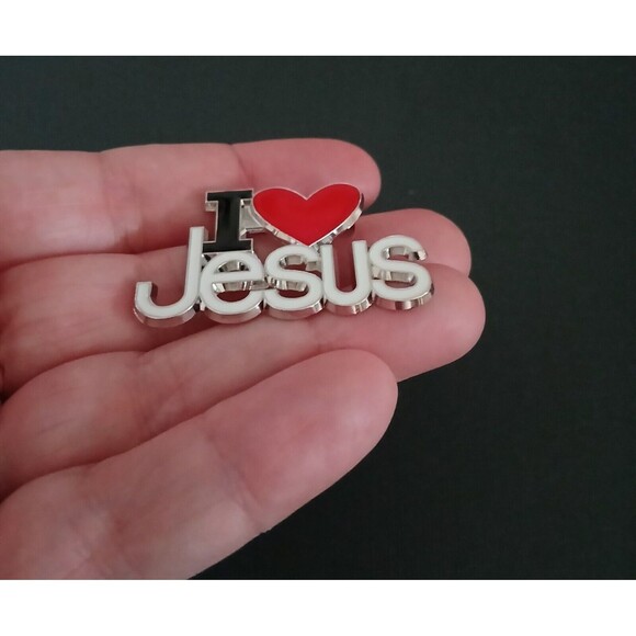 I LOVE JESUS Brooch Metal Pin Christian Jewelry Spiritual Religious Gift Idea - Picture 3 of 7